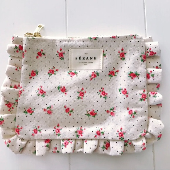 Sezane NWOT Cosmetic Makeup Pouch Bag - Picture 3 of 5